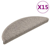 Vidaxl trapmatten zelfklevend 15 st sisal-look 56x17x3cm zilverkleurig - afbeelding 2