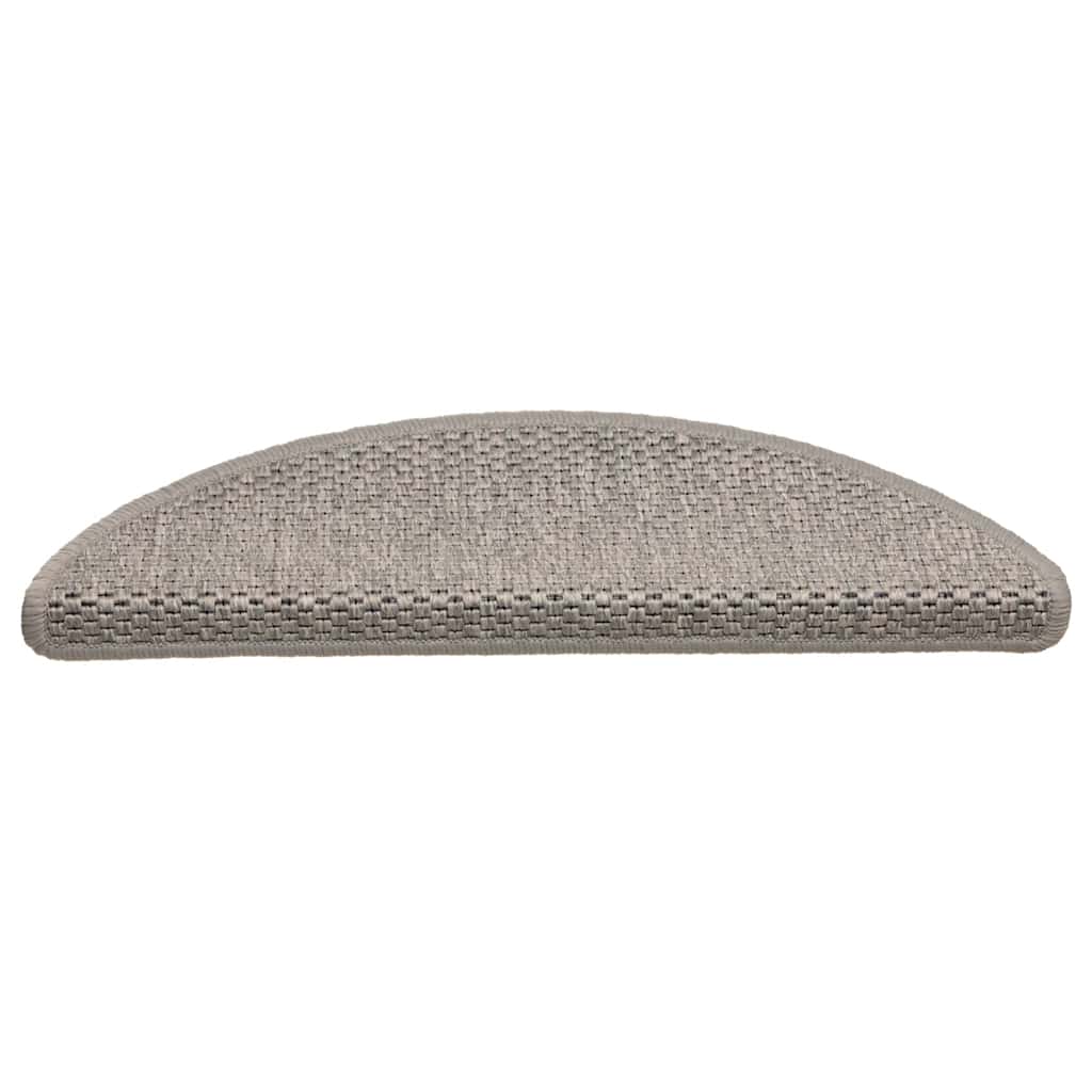 Vidaxl trapmatten zelfklevend 15 st sisal-look 56x17x3cm zilverkleurig