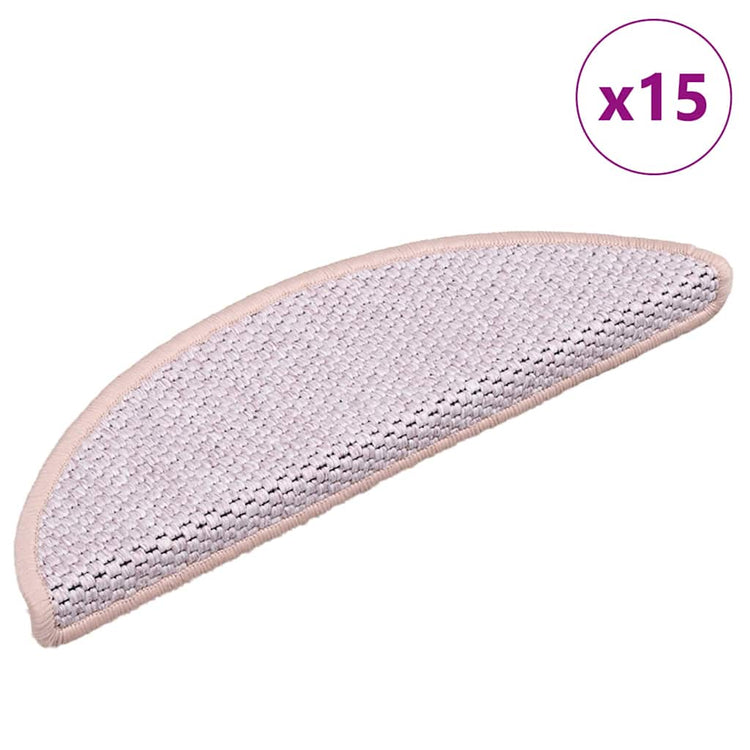 Vidaxl trapmatten zelfklevend 15 st sisal-look 56x17x3 cm roze