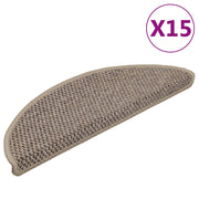 Vidaxl trapmatten zelfklevend 15 st sisal-look 56x17x3 cm donkerbeige - afbeelding 1