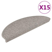 Vidaxl trapmatten zelfklevend 15 st sisal-look 65x21x4cm zilverkleurig - afbeelding 1