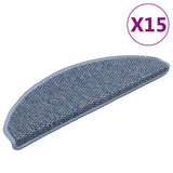 Vidaxl trapmatten zelfklevend 15 st sisal-look 65x21x4 cm blauw - afbeelding 1