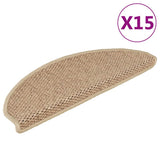 Vidaxl trapmatten zelfklevend 15 st sisal-look 65x21x4 cm zandkleurig - afbeelding 1