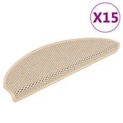 Vidaxl trapmatten zelfklevend 15 st sisal-look 65x21x4 cm berber - afbeelding 1