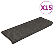 Vidaxl trapmatten zelfklevend 15st sisal-look 65x21x4cm antracietkleur - afbeelding 1