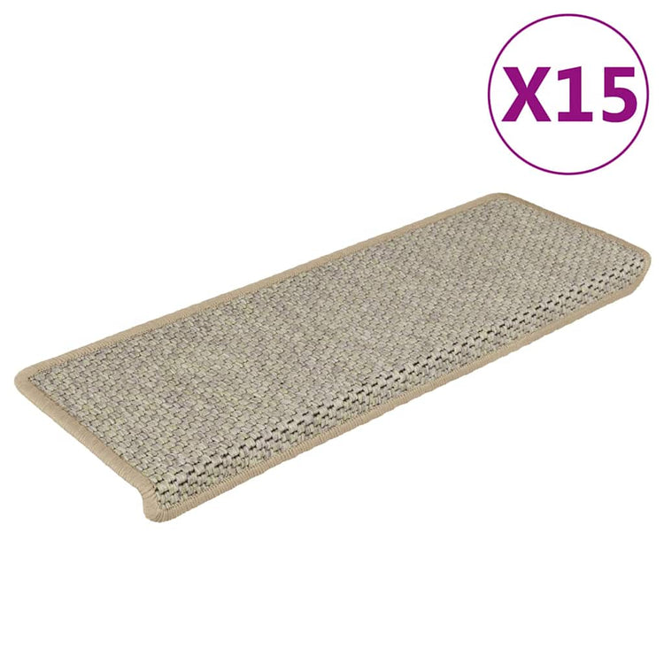 Vidaxl trapmatten zelfklevend 15 st sisal-look 65x21x4 cm lichtgroen
