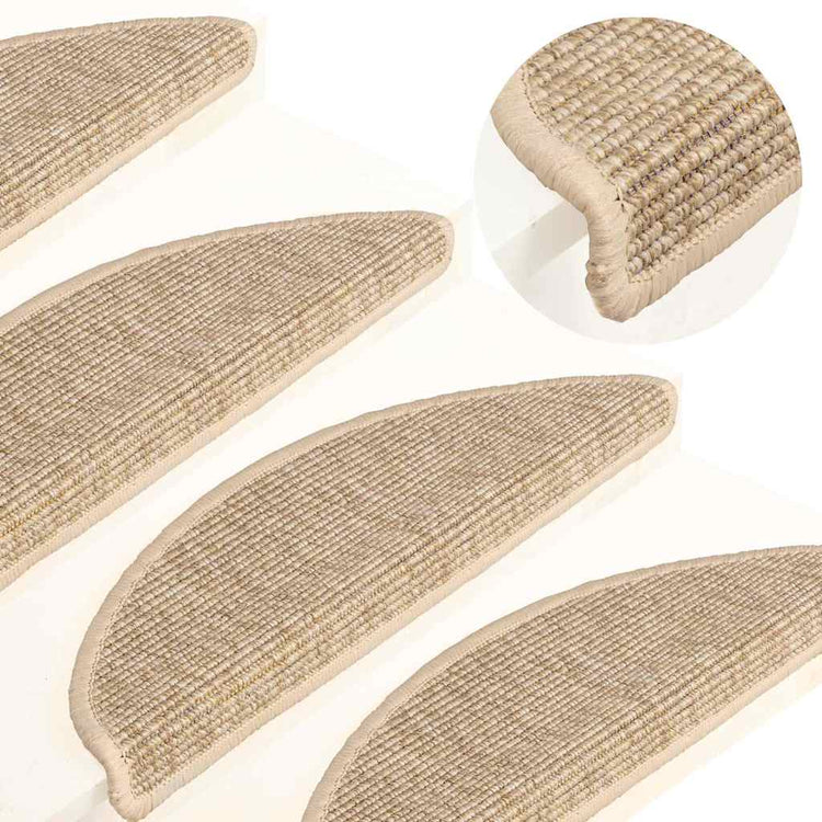Vidaxl trapmatten 15 st 56x17x3 cm lichtbeige halfrond
