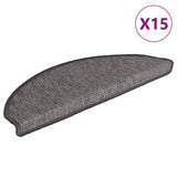 Vidaxl trapmatten 15 st 65x21x4 cm beige en grijs halfrond groot - afbeelding 2
