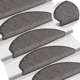 Vidaxl trapmatten 15 st 65x21x4 cm beige en grijs halfrond groot - afbeelding 1
