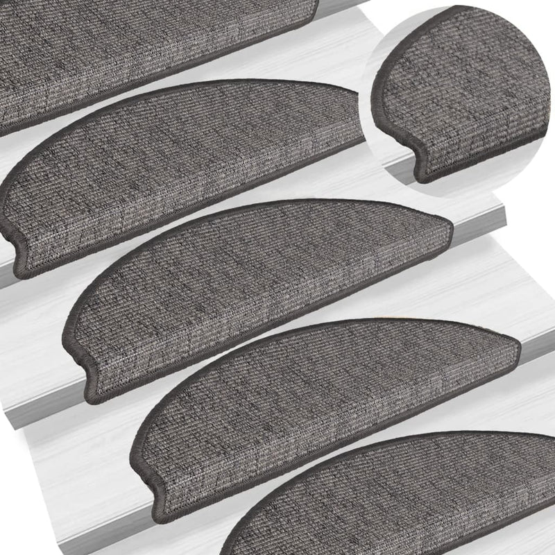 Vidaxl trapmatten 15 st 65x21x4 cm beige en grijs halfrond groot
