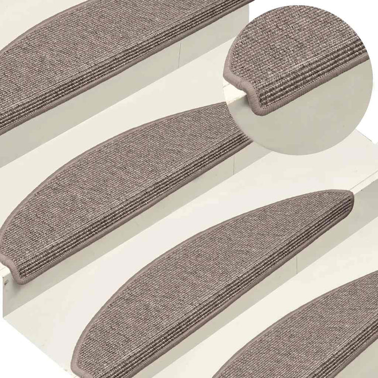 Vidaxl trapmatten 15 st 65x21x4 cm donkerbeige halfrond groot