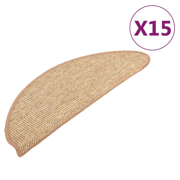 Vidaxl trapmatten 15 st 65x21x4 cm lichtbruin halfrond groot