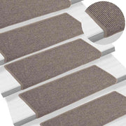 Vidaxl trapmatten 15 st 65x21x4 cm donkerbeige rechthoekige rand - afbeelding 1