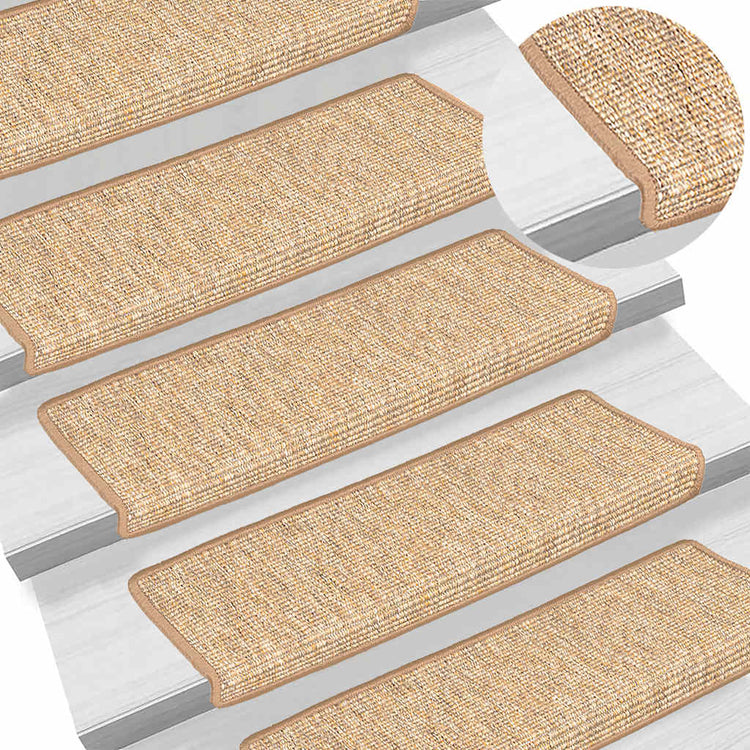 Vidaxl trapmatten 15 st 65x21x4 cm lichtbruin met rechthoekige rand