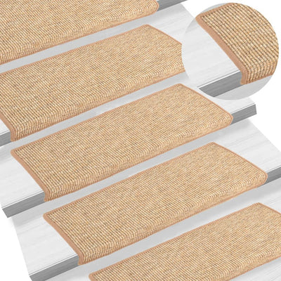 Vidaxl trapmatten 15 st 65x21x4 cm lichtbruin met rechthoekige rand