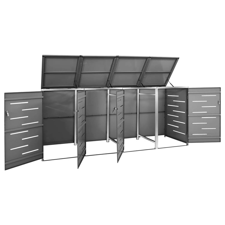 VidaXL Containerberging vierdubbel 276,5x77,5x112,5 cm roestvrij staal