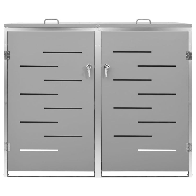 VidaXL Containerberging dubbel 138x77,5x112,5 cm roestvrij staal