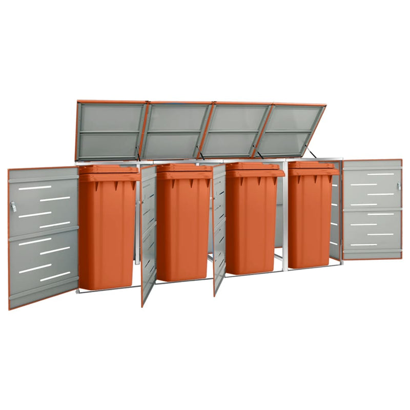 VidaXL Containerberging vierdubbel 276,5x77,5x112,5 cm roestvrij staal