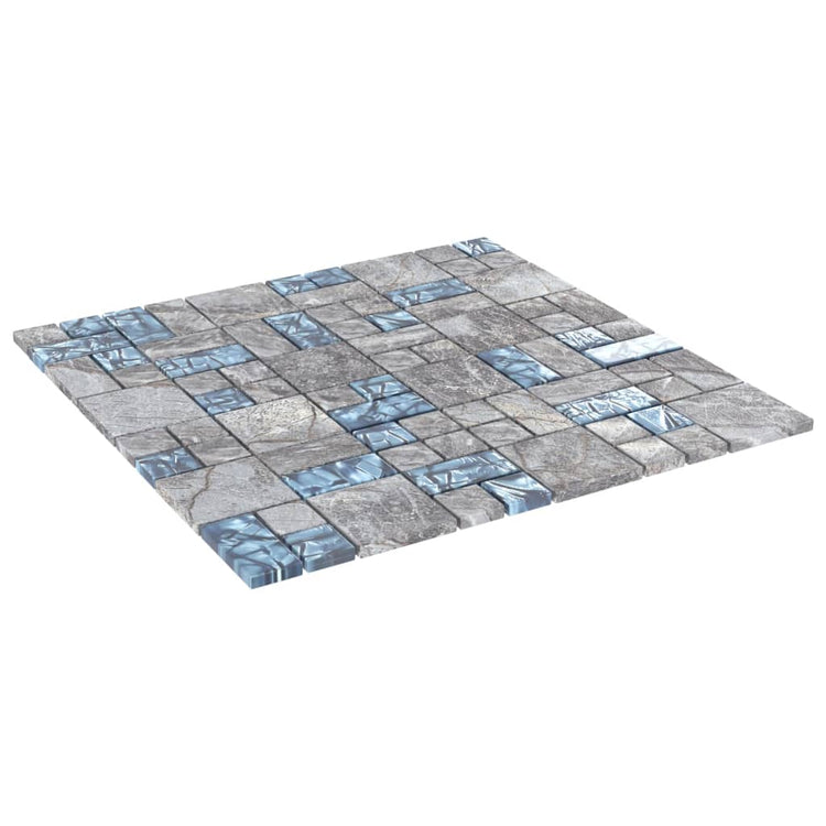 Vidaxl mozaïektegels 11 st 30x30 cm glas grijs en blauw