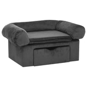 Vidaxl hondenbank met lade 75x50x38 cm pluche donkergrijs - afbeelding 2