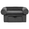 Vidaxl hondenbank met lade 75x50x38 cm pluche donkergrijs