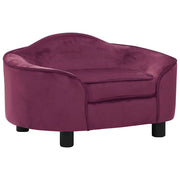 Vidaxl hondenbank 67x47x36 cm pluche bordeauxrood - afbeelding 1