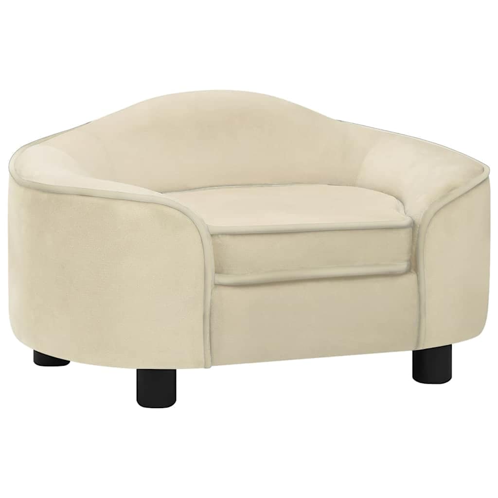Vidaxl hondenbank 67x47x36 cm pluche crèmekleurig