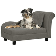 Vidaxl hondenbank met kussen 83x44x44 cm pluche donkergrijs - afbeelding 1