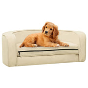 VidaXL Hondenbank inklapbaar 73x67x26 cm pluche crèmekleurig - afbeelding 3