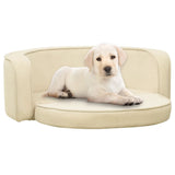 VidaXL Hondenbank inklapbaar 73x67x26 cm pluche crèmekleurig - afbeelding 1