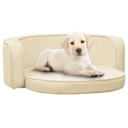 VidaXL Hondenbank inklapbaar 73x67x26 cm pluche crèmekleurig - afbeelding 1