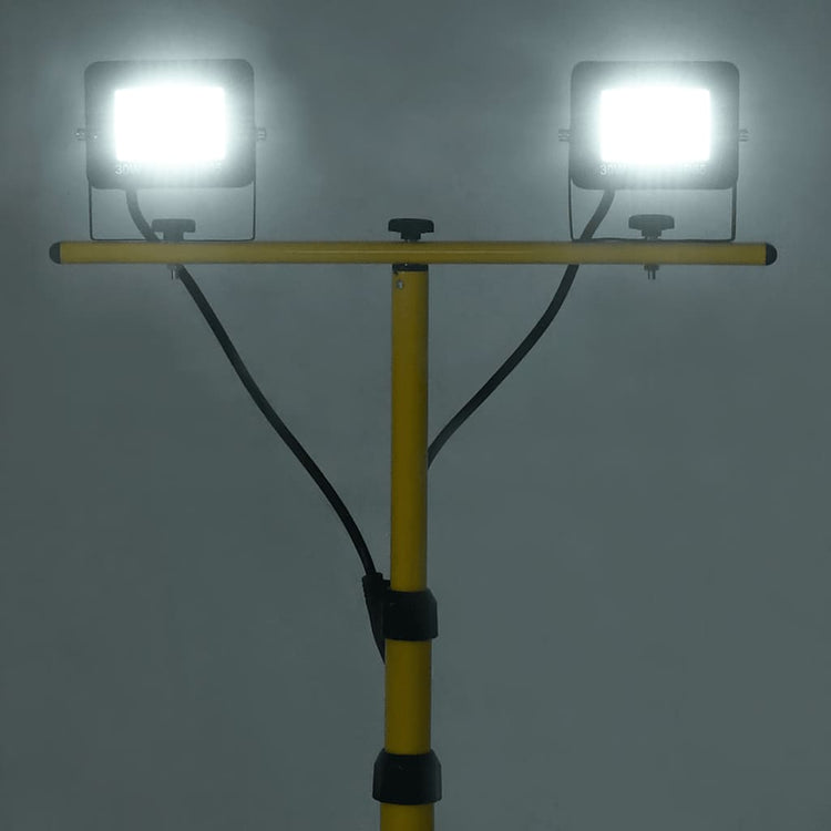 Vidaxl spotlight met statief led 2x30 w koudwit