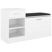 Vidaxl schoenenbank 94,5x31x57 cm bewerkt hout wit - afbeelding 2