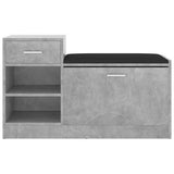 Vidaxl schoenenbank 94,5x31x57 cm bewerkt hout betongrijs - afbeelding 3