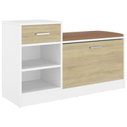 Vidaxl schoenenbank 94,5x31x57 cm bewerkt hout wit sonoma eikenkleurig - afbeelding 2