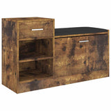 Vidaxl schoenenbank 94,5x31x57 cm bewerkt hout gerookt eikenkleurig - afbeelding 2