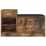 Vidaxl schoenenbank 94,5x31x57 cm bewerkt hout gerookt eikenkleurig - afbeelding 3