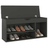 Vidaxl schoenenbank met kussen 104x30x49 cm bewerkt hout grijs