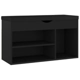 Vidaxl schoenenbank met kussen 80x30x47 cm bewerkt hout zwart - afbeelding 2