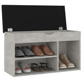 Vidaxl schoenenbank met kussen 80x30x47 cm bewerkt hout betongrijs - afbeelding 3