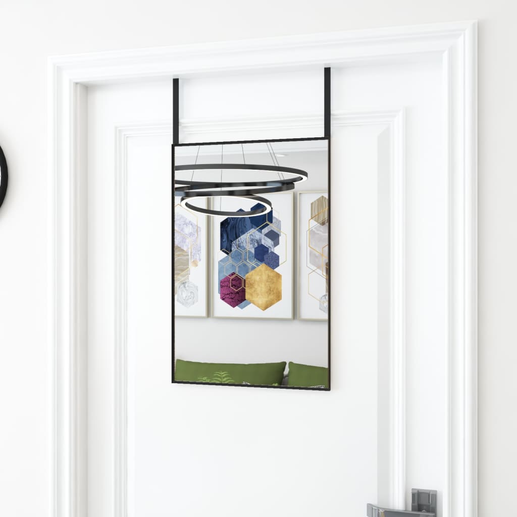 Vidaxl deurspiegel 40x60 cm glas en aluminium zwart