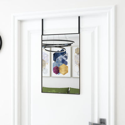 Vidaxl deurspiegel 40x60 cm glas en aluminium zwart