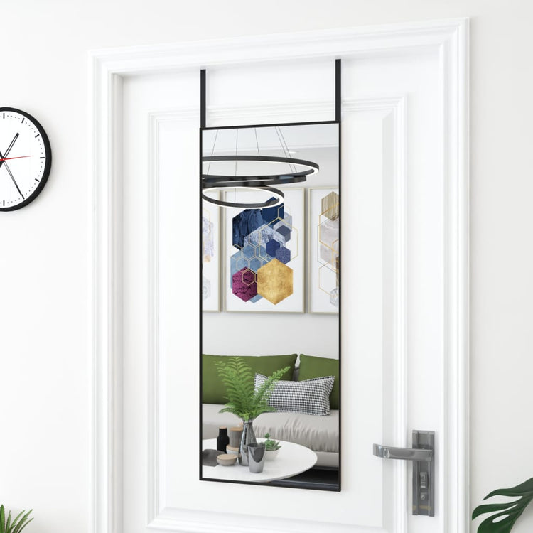 Vidaxl deurspiegel 40x100 cm glas en aluminium zwart