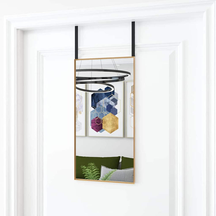 Vidaxl deurspiegel 30x60 cm glas en aluminium goudkleurig