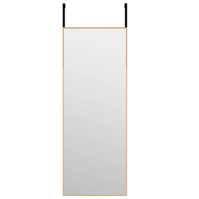 Vidaxl deurspiegel 30x80 cm glas en aluminium goudkleurig