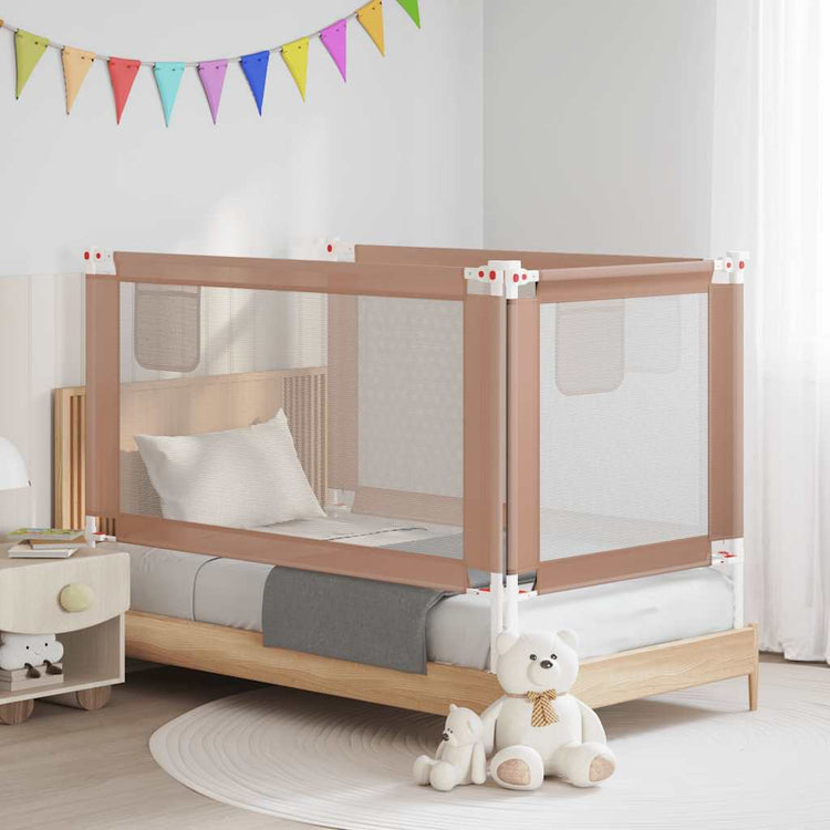 Vidaxl bedhekje peuter 150x25 cm stof taupe
