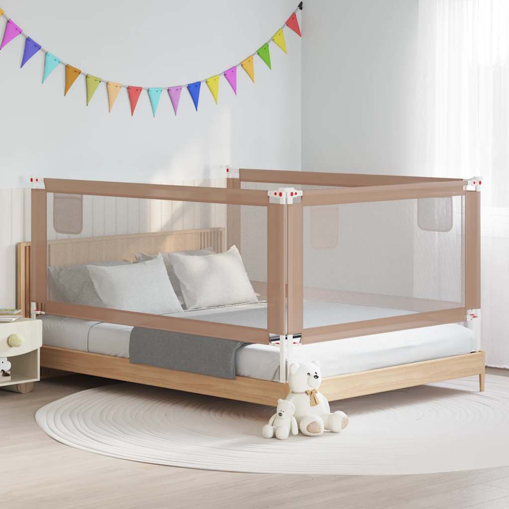 Vidaxl bedhekje peuter 200x25 cm stof taupe