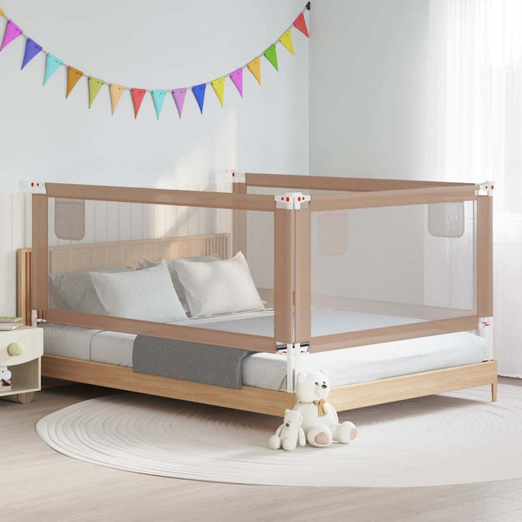 Vidaxl bedhekje peuter 200x25 cm stof taupe