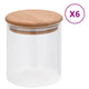 Vidaxl opbergpotten met bamboe deksel 6 st 600 ml glas