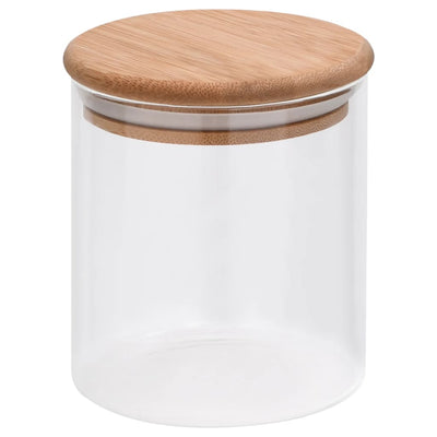 Vidaxl opbergpotten met bamboe deksel 6 st 600 ml glas
